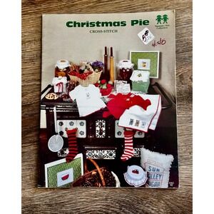 Vintage 1980 Christmas Pie Cross-Stitch Pattern Booklet Vanessa-Ann Collection